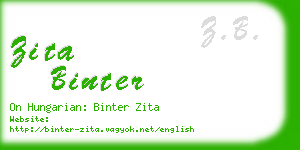 zita binter business card